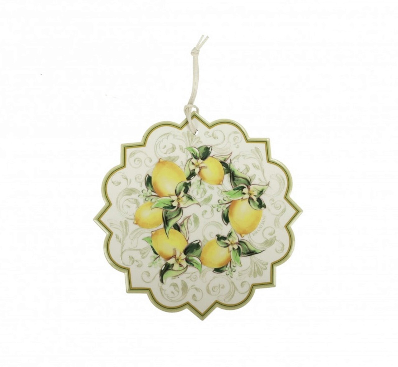 Suport vase fierbinti / decoratiune bucatarie Limoni, Brandani, 20 x 20 cm, ceramica/pluta - imagine 3